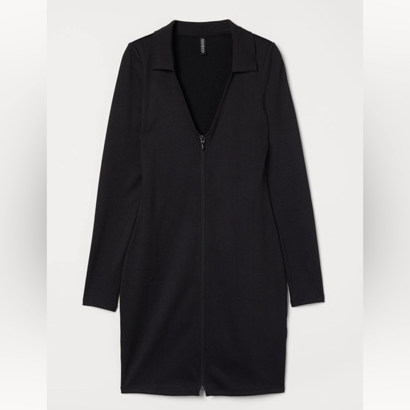 BNWOT Divided collared little black dress w/ sleeves - Picture 3 of 3